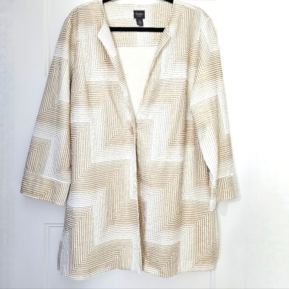 Chico's Travelers Crinkle Crushed Long Cardigan Jacket Modern Design - Picture 6 of 8